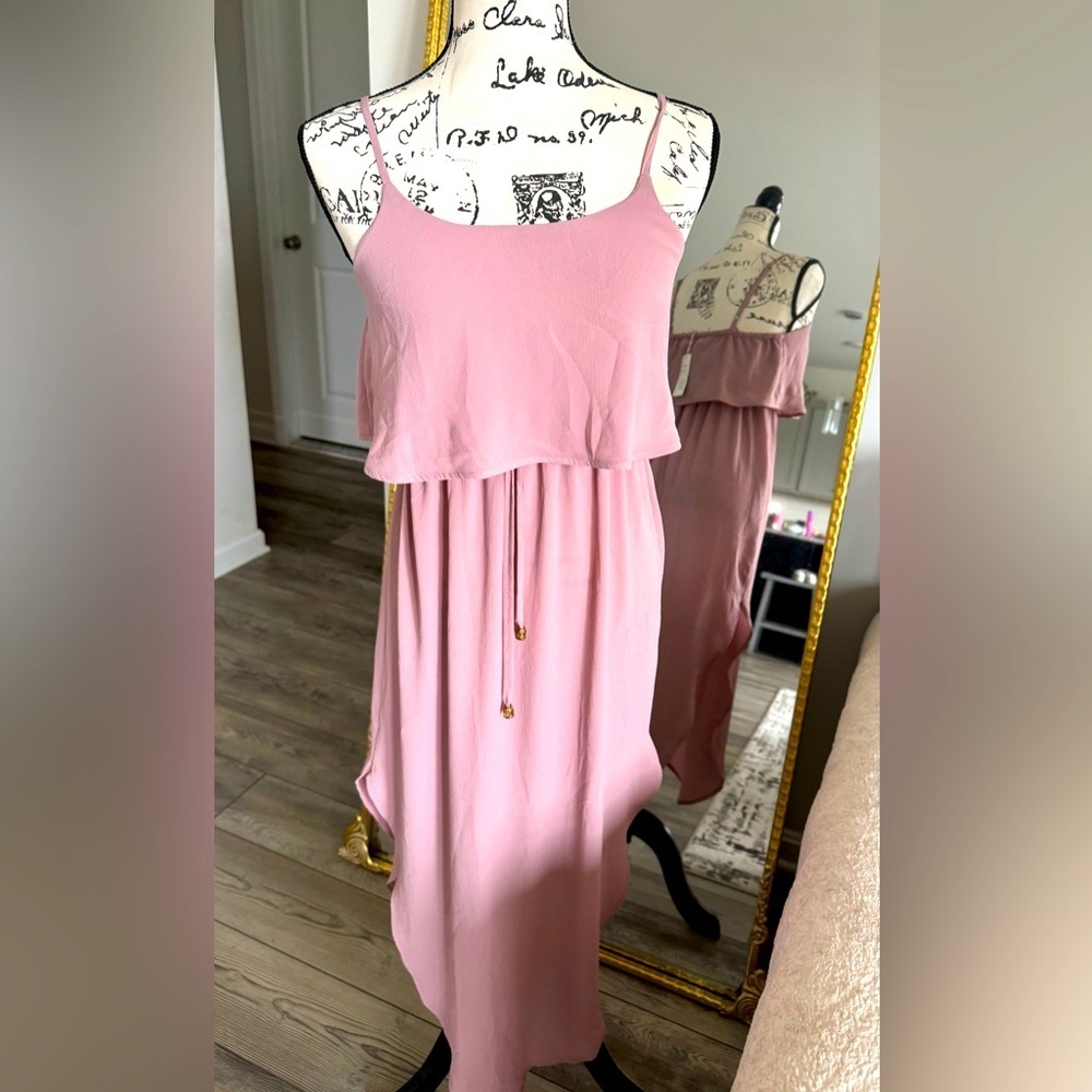 Chic Pink High Low Dress